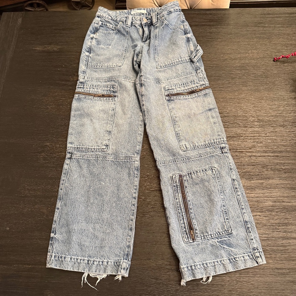 Women's Garage Wide Bottom Jeans.